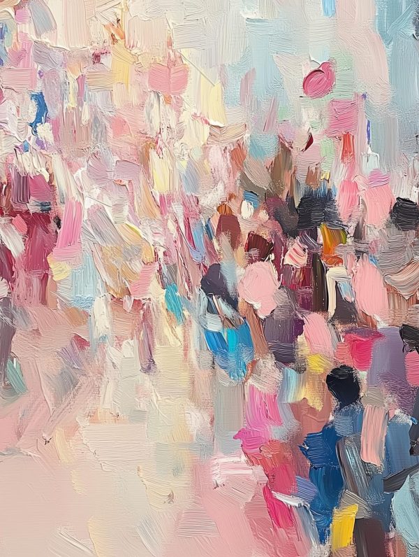 Abstract Colorful Oil Painting with a Twist – Explosive Pastel Hues & Bold Impasto Textures - Image 2