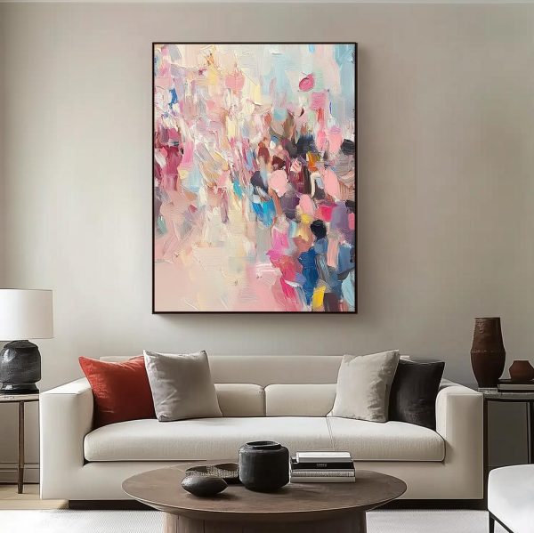 Abstract Colorful Oil Painting with a Twist – Explosive Pastel Hues & Bold Impasto Textures - Image 3