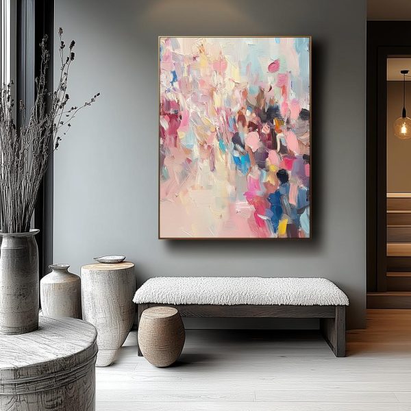 Abstract Colorful Oil Painting with a Twist – Explosive Pastel Hues & Bold Impasto Textures - Image 4