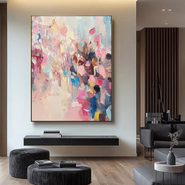Abstract Colorful Oil Painting with a Twist – Explosive Pastel Hues & Bold Impasto Textures - Image 5