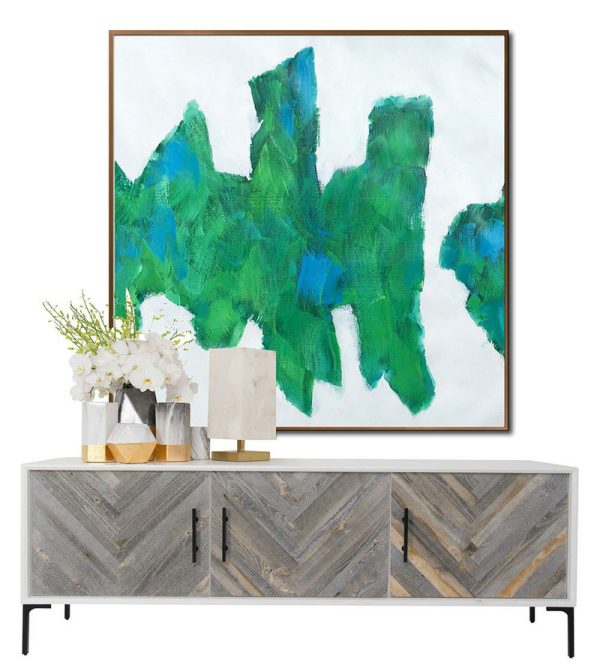 Hand Painted Extra Large Abstract Painting,Oversized Contemporary Art,Big Art Canvas,White,Blue,Green.etc - Image 5