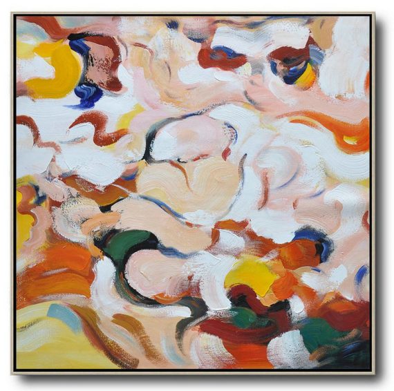 Large Abstract Painting Canvas Art,Oversized Contemporary Art,Modern Art Abstract Painting,White,Pink,Red.etc