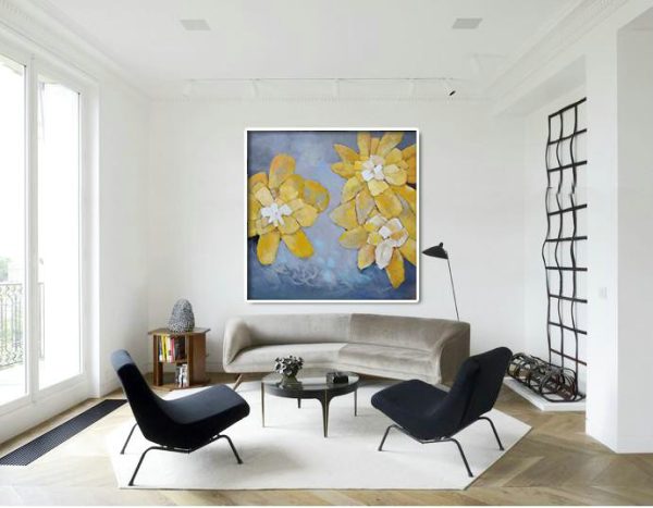 Large Modern Abstract Painting,Oversized Contemporary Art,Hand Paint Large Clean Modern Art,Gray,Yellow,Purple.etc - Image 4