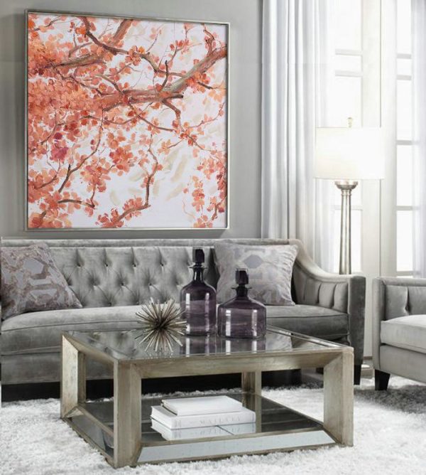 Abstract Painting Extra Large Canvas Art,Abstract Flower Oil Painting,Modern Art Abstract Painting,Red,White,Gray.etc - Image 5