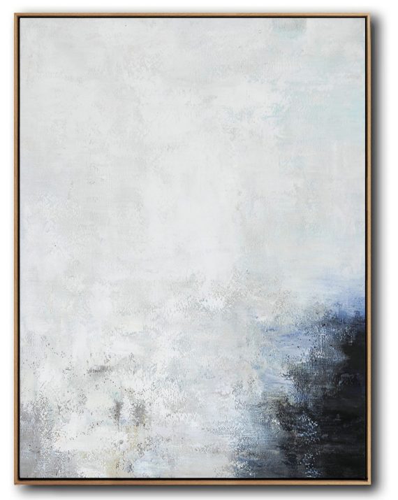 Large Abstract Painting,Vertical Vertical Abstract Art On Canvas,Acrylic Painting Large Wall Art,Grey,White,Black,Blue.etc