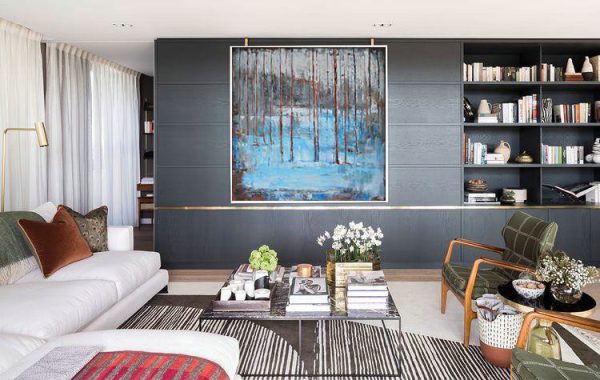 Large Abstract Art Handmade Oil Painting,Oversized Abstract Landscape Oil Painting,Extra Large Canvas Painting,Blue,Gray,Red.etc - Image 3