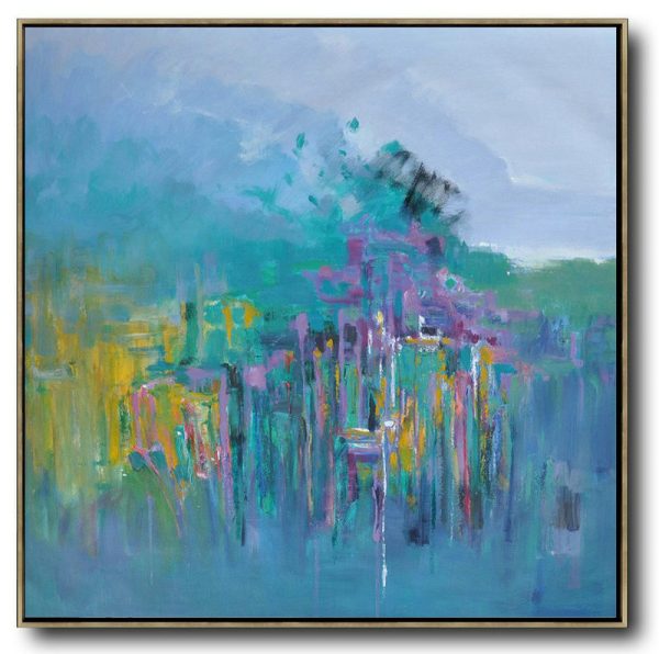 Handmade Painting Large Abstract Art,Oversized Abstract Landscape Oil Painting,Handmade Acrylic Painting,Blue,Green,Yellow,Purple.etc