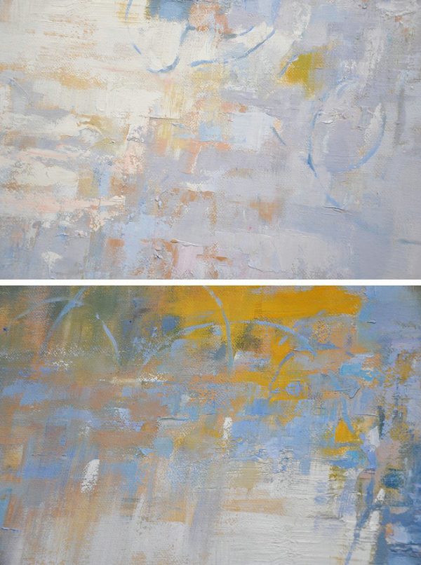 Extra Large Textured Painting On Canvas,Oversized Abstract Landscape Oil Painting,Original Abstract Painting Canvas Art,Blue,Yellow,White.etc - Image 2