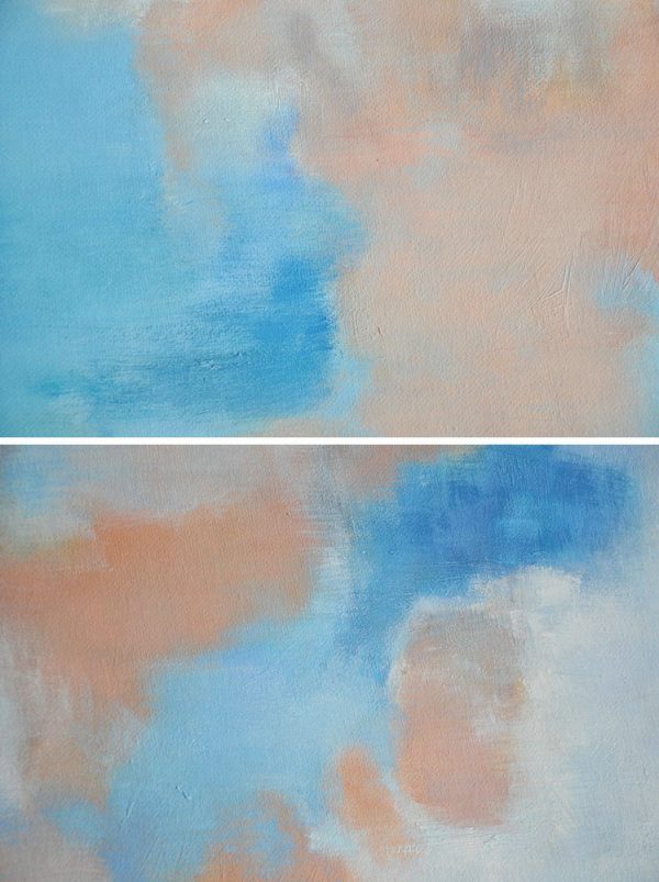 Handmade Painting Large Abstract Art,Abstract Landscape Oil Painting,Living Room Wall Art,Purple,Blue,White - Image 2