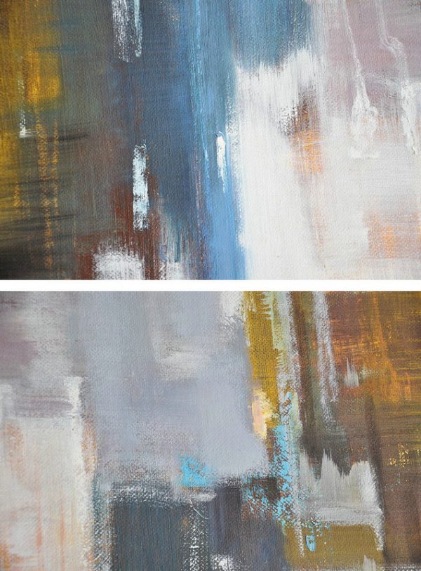 Extra Large Painting,Abstract Landscape Oil Painting,Hand Painted Original Art,White,Purple Grey,Yellow,Blue - Image 2