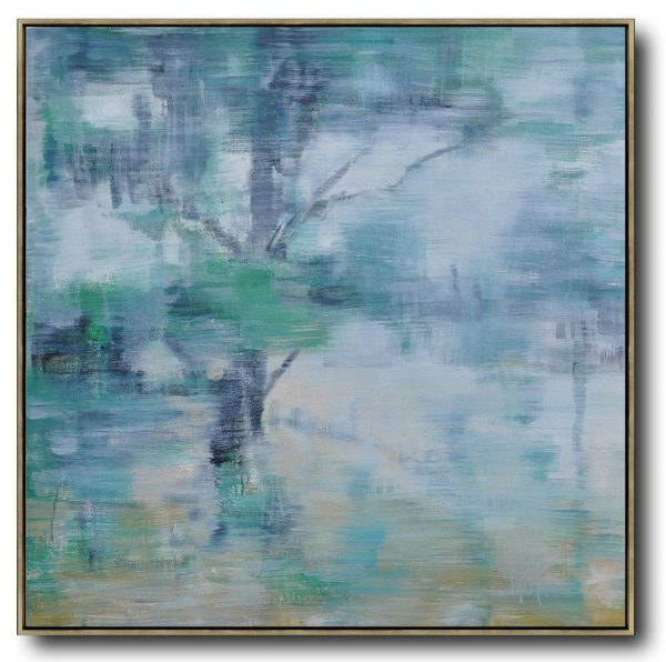 Large Abstract Art Handmade Painting,Oversized Abstract Landscape Oil Painting,Huge Abstract Canvas Art,Gray,Green,White.etc