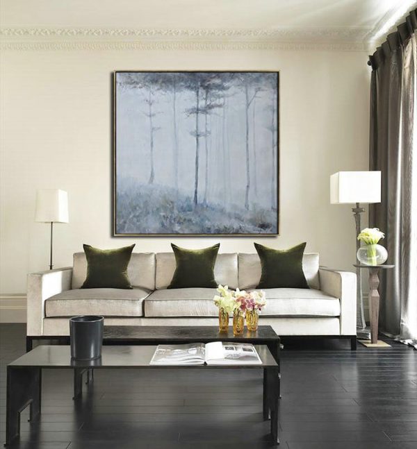 Abstract Painting Extra Large Canvas Art,Oversized Abstract Landscape Oil Painting,Large Colorful Wall Art,White,Gray,Black.etc - Image 3