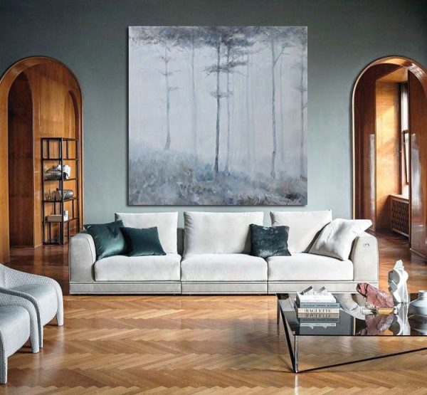 Abstract Painting Extra Large Canvas Art,Oversized Abstract Landscape Oil Painting,Large Colorful Wall Art,White,Gray,Black.etc - Image 5