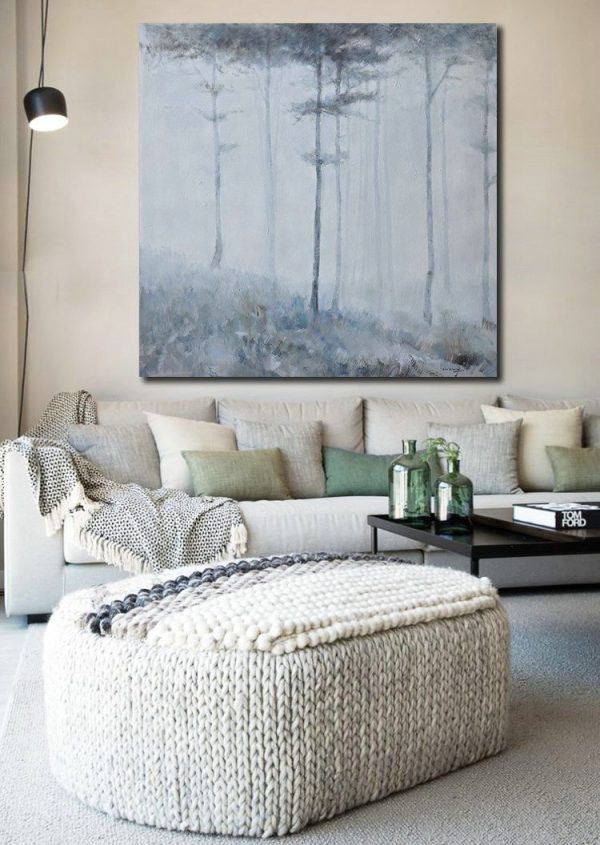 Abstract Painting Extra Large Canvas Art,Oversized Abstract Landscape Oil Painting,Large Colorful Wall Art,White,Gray,Black.etc - Image 6