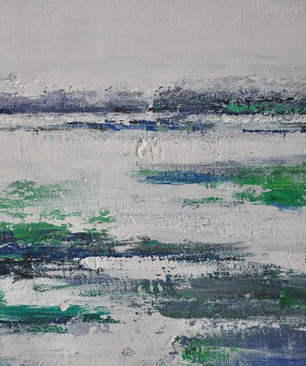 Large Modern Abstract Painting,Large Abstract Landscape Oil Painting On Canvas,Original Modern Art,Large Wall Art Handmade,White,Grey,Blue,,Green - Image 2