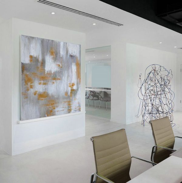Extra Large Acrylic Painting On Canvas,Large Abstract Landscape Oil Painting On Canvas,Hand-Painted Canvas Art,Glod,White,Grey.etc - Image 7