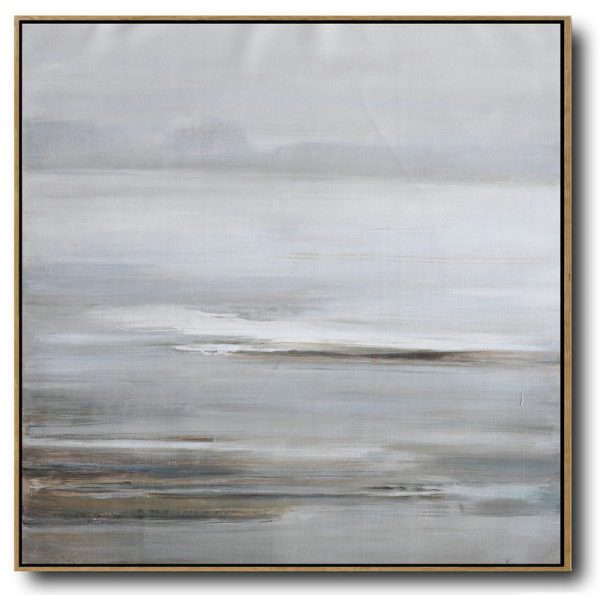 Hand Made Abstract Art,Large Abstract Landscape Oil Painting On Canvas,Acrylic Painting Wall Art,Gray,White,Yellow.etc