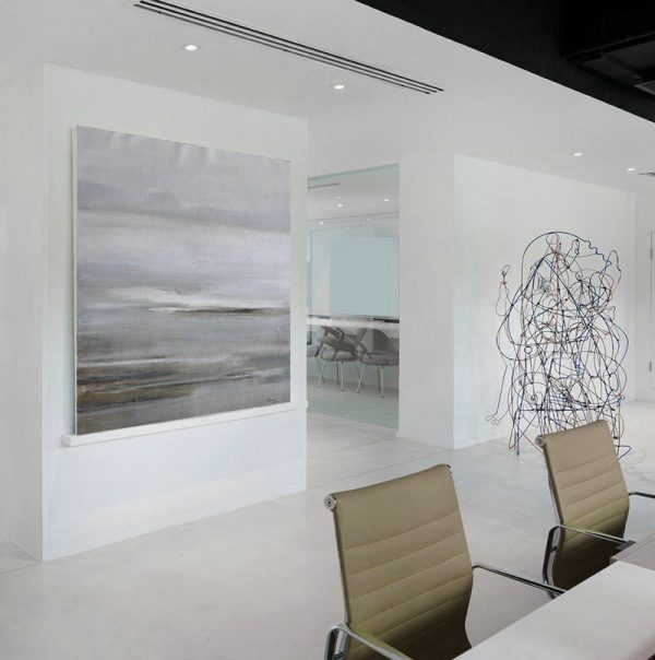 Hand Made Abstract Art,Large Abstract Landscape Oil Painting On Canvas,Acrylic Painting Wall Art,Gray,White,Yellow.etc - Image 7