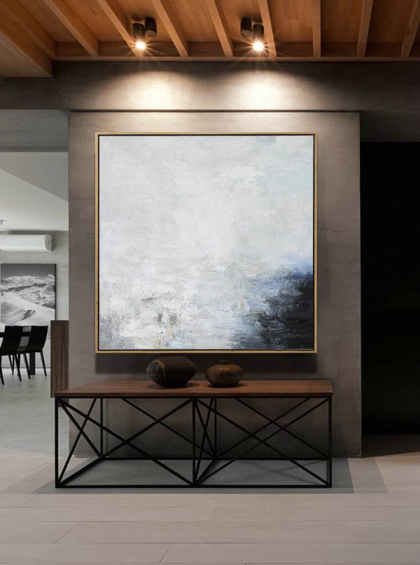 Extra Large 72 Acrylic Painting,Oversized Abstract Painting,Abstract Art On Canvas, Modern Art,White,Gray,Black.etc - Image 5