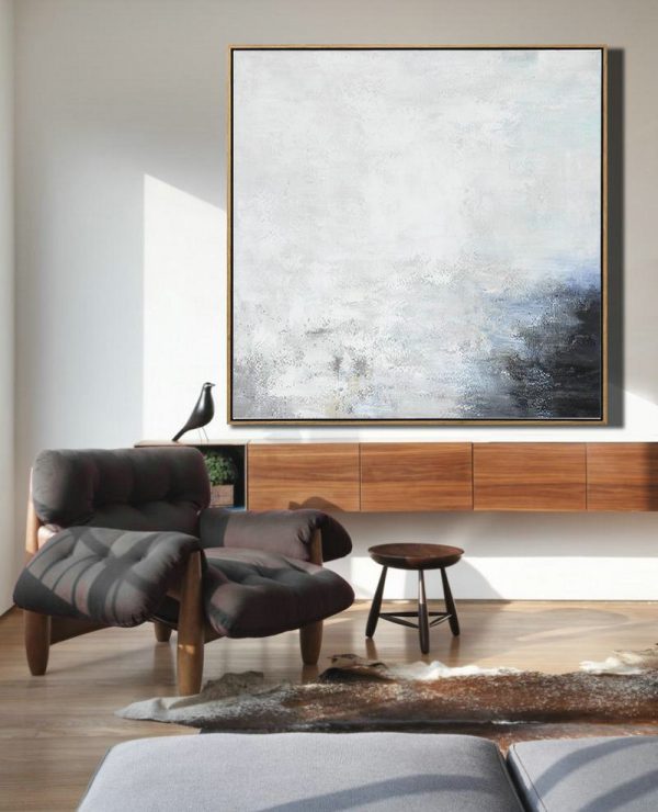 Extra Large 72 Acrylic Painting,Oversized Abstract Painting,Abstract Art On Canvas, Modern Art,White,Gray,Black.etc - Image 8