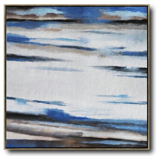 Large Abstract Painting On Canvas,Oversized Abstract Landscape Painting,Contemporary Art Canvas Painting,White,Blue,Brown.etc