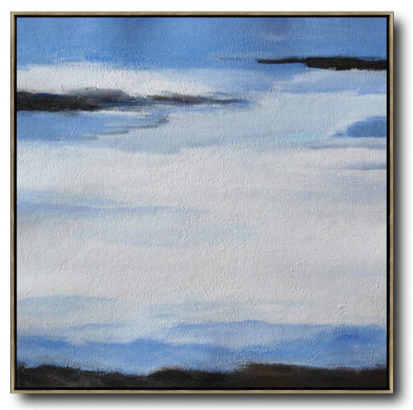 Extra Large Acrylic Painting On Canvas,Oversized Abstract Landscape Painting,Original Art Acrylic Painting,White,Blue,Black.etc