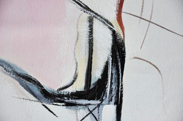 Extra Large Acrylic Painting On Canvas,Oversized Abstract Painting,Modern Canvas Art,White,Pink,Yellow,Gray.etc - Image 3
