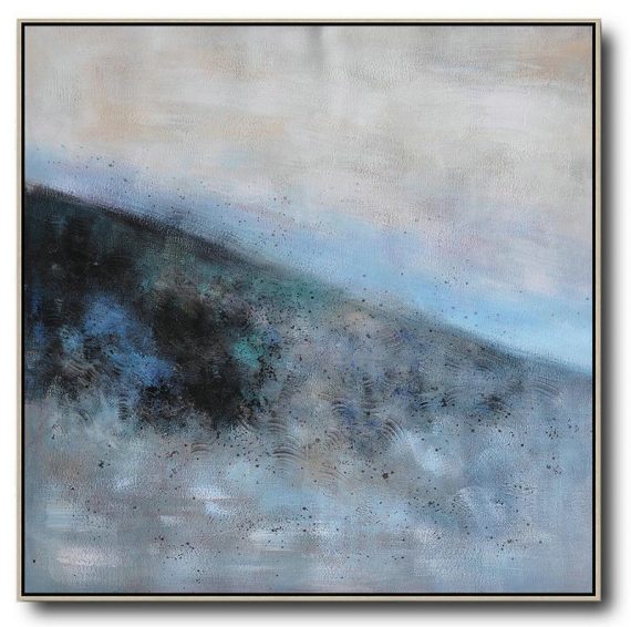 Original Abstract Painting Extra Large Canvas Art,Oversized Abstract Landscape Painting,Canvas Paintings For Sale,Gray,Blue,Black.etc