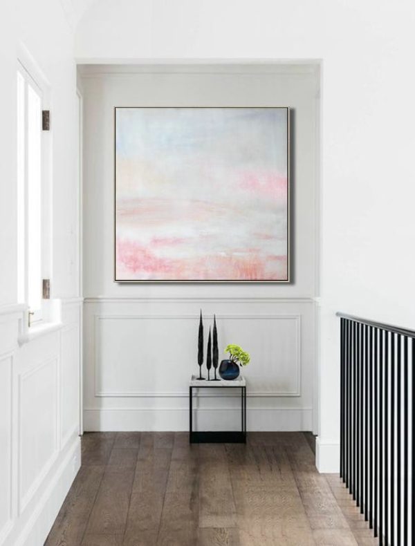 Huge Abstract Painting On Canvas,Oversized Abstract Painting,Oversized Custom Canvas Art,White,Gray,Pink.etc - Image 8