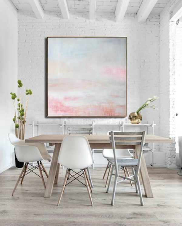 Huge Abstract Painting On Canvas,Oversized Abstract Painting,Oversized Custom Canvas Art,White,Gray,Pink.etc - Image 9
