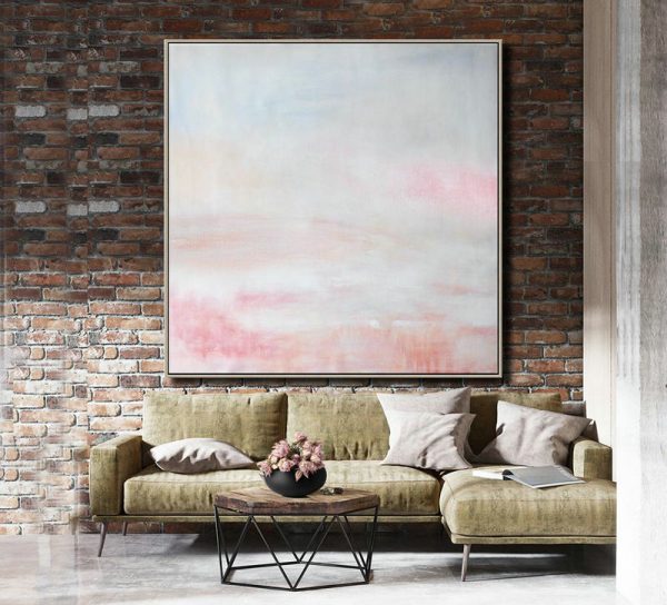 Huge Abstract Painting On Canvas,Oversized Abstract Painting,Oversized Custom Canvas Art,White,Gray,Pink.etc - Image 10
