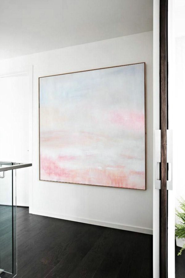 Huge Abstract Painting On Canvas,Oversized Abstract Painting,Oversized Custom Canvas Art,White,Gray,Pink.etc - Image 11