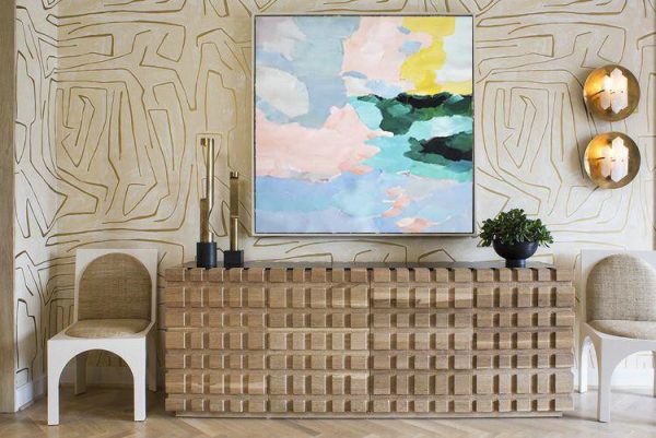 Oversized Canvas Art On Canvas,Oversized Abstract Art,Unique Canvas Art,Blue,Green,Pink,Yellow.etc - Image 4