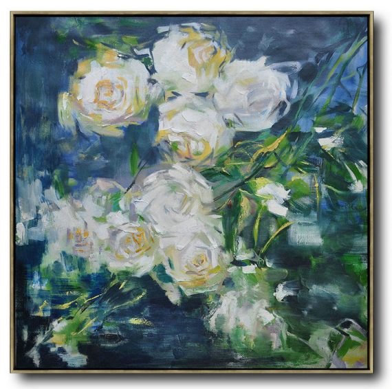 Large Contemporary Art Acrylic Painting,Horizontal Abstract Landscape Oil Painting On Canvas,Textured Painting Canvas Art
