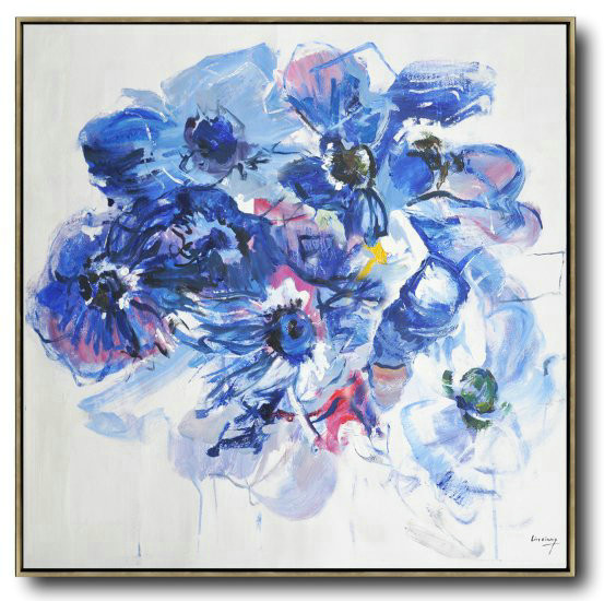 Large Abstract Art,Horizontal Abstract Landscape Oil Painting On Canvas,Living Room Canvas Art
