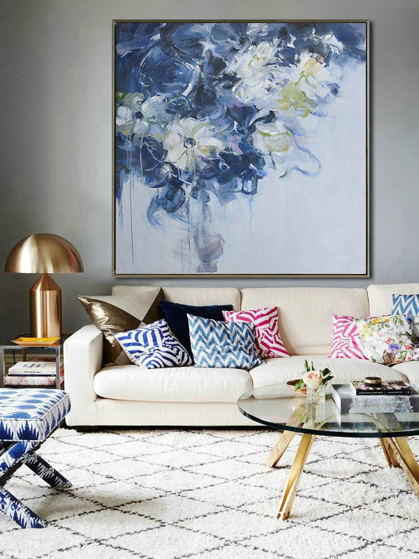 Extra Large 72 Acrylic Painting,Panoramic Abstract Landscape Painting,Extra Large Wall Art - Image 5