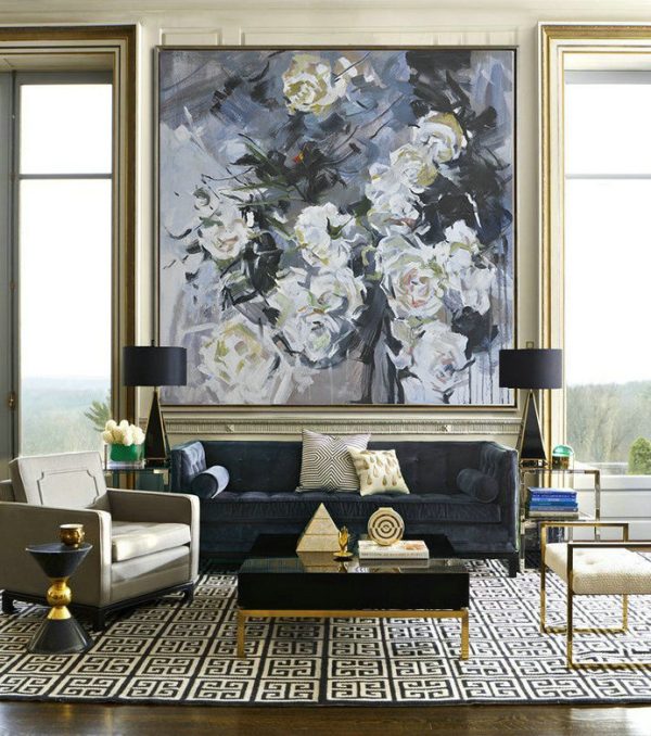 Extra Large Canvas Art,Abstract Landscape Oil Painting,Large Abstract Art Handmade Acrylic Painting - Image 3