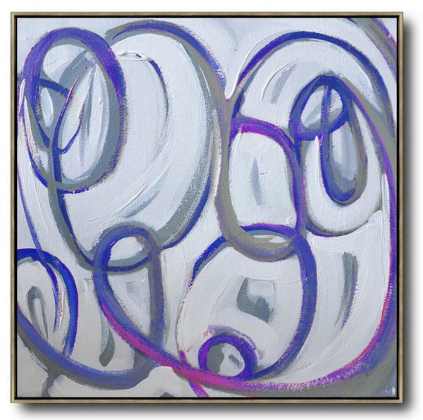 Large Abstract Painting On Canvas,Oversized Palette Knife Painting Contemporary Art On Canvas,Acrylic Painting On Canvas,White,Blue,Pink.etc