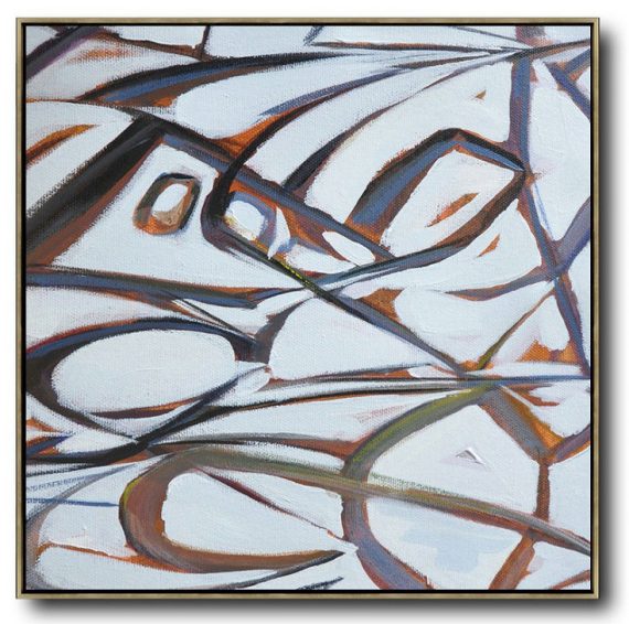 Large Abstract Painting Canvas Art,Oversized Palette Knife Painting Contemporary Art On Canvas,Huge Abstract Canvas Art,Violet Ash,White,Orange.etc