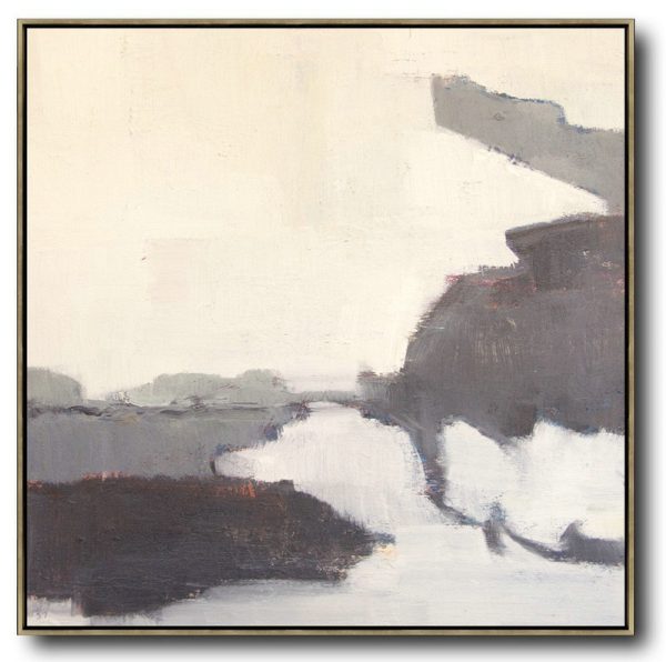 Huge Abstract Painting On Canvas,Oversized Contemporary Art,Modern Art Abstract Painting,White,Nude,Grey,Brown.etc