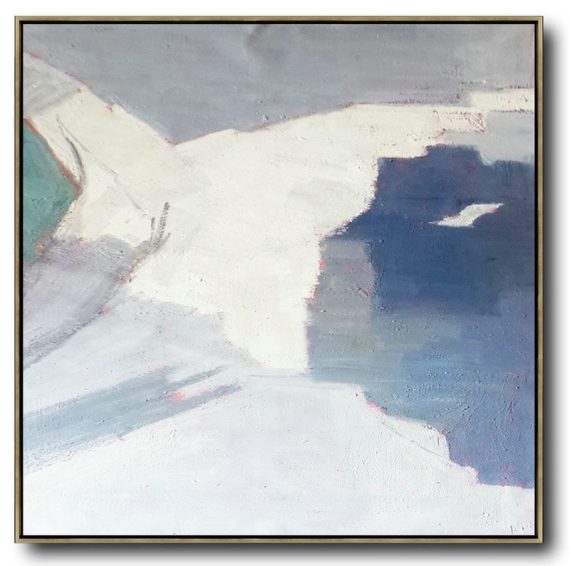 Handmade Large Contemporary Art,Oversized Contemporary Art,Modern Art Oil Painting,Blue,White,Grey.etc