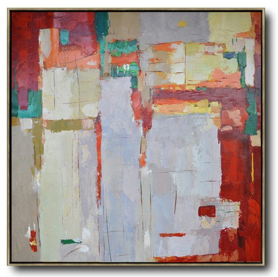 Original Abstract Painting Extra Large Canvas Art,Oversized Contemporary Art,Large Living Room Decor,Red,Orange,Purple,Green,Yellow.etc