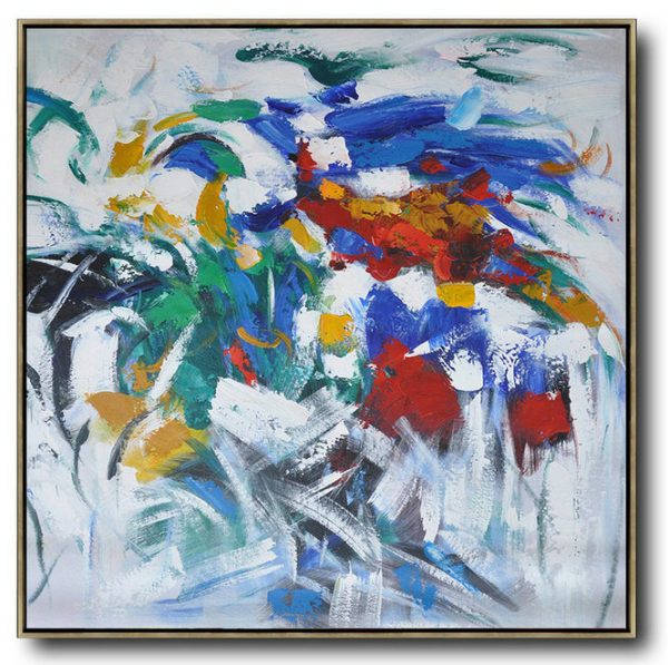 Large Abstract Art,Oversized Contemporary Art,Original Abstract Painting Canvas Art,Blue,Red,Orange,White.etc