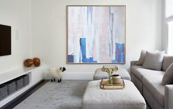 Handmade Extra Large Contemporary Painting,Oversized Contemporary Art,Oversized Custom Canvas Art,White,Pink,Violet Ash.etc - Image 5