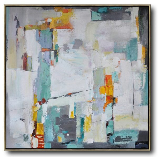 Large Contemporary Art Acrylic Painting,Oversized Contemporary Art,Original Art For Sale By Artist,Green,Blue,Yellow,Violet Ash.etc