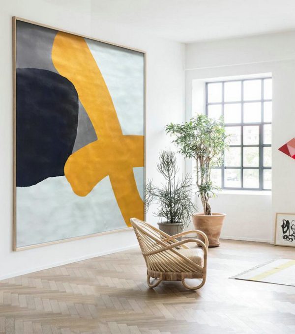 Handmade Large Contemporary Art,Oversized Contemporary Art,Abstract Art Decor Large Canvas Painting,Gold,White,Black,Grey.etc - Image 4