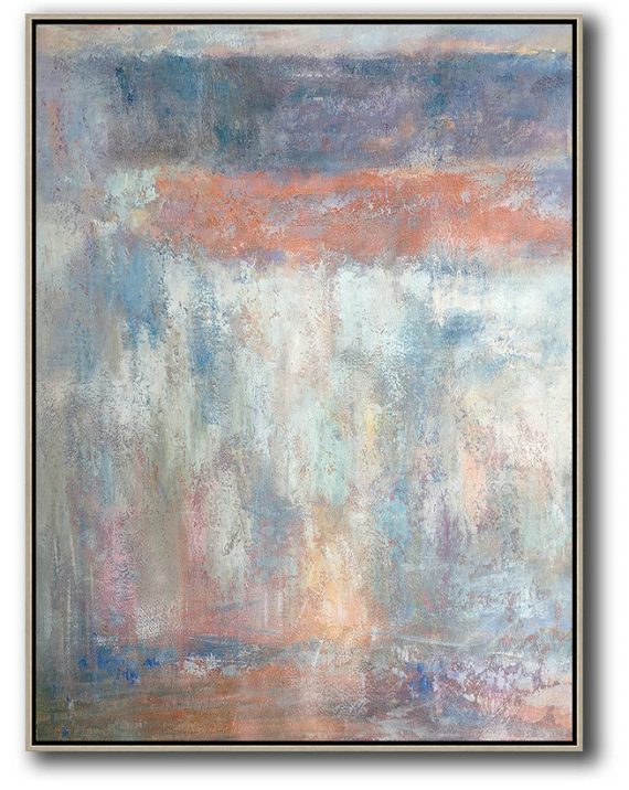 Custom Canvas Wall Art,Vertical Palette Knife Contemporary Art,Oversized Art,Purple,White,Pink,Grey.etc