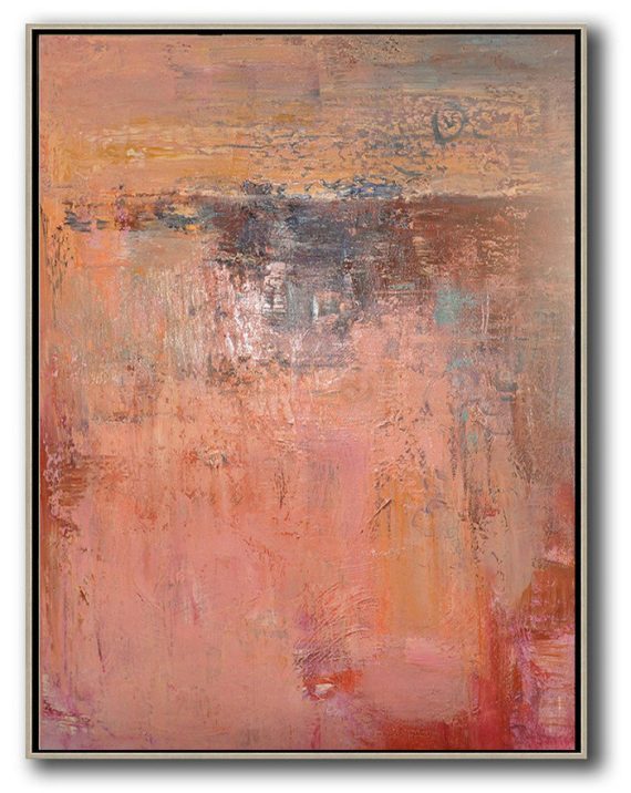 Original Art Acrylic Painting,Vertical Palette Knife Contemporary Art,Abstract Painting On Canvas,Pink,Brown,Red.etc