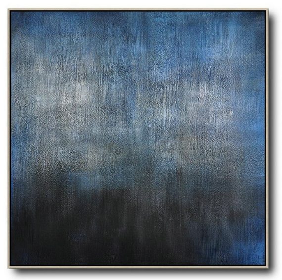 Oversized Canvas Art On Canvas,Oversized Contemporary Painting,Huge Abstract Canvas Art,Black,Blue,Gray.etc