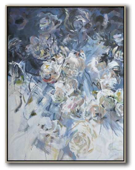 Extra Large 72 Acrylic Painting,Panoramic Abstract Landscape Painting,Colorful Wall Art